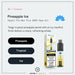 A Pineapple Ice Hayati Pro Max Plus Vape Kit by Hayati is displayed, featuring tropical packaging with product images and health warning text.