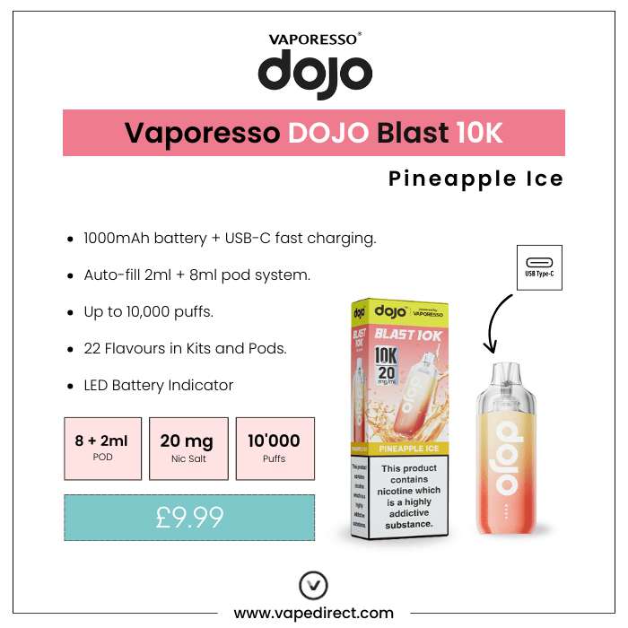 Pineapple Ice - Vaporesso Dojo Blast 10K Prefilled Kit