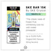 SKE Bar 15K vape in Pineapple Ice, with up to 15,000 puffs, Original SKE Flavour and 20mg nicotine. 