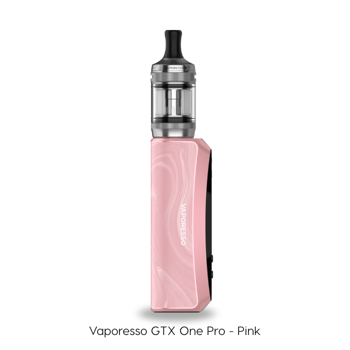 Pink Vaporesso GTX One Pro vaping device on a white background