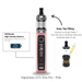Vaporesso GTX One Pro pink vape device with features highlighted on a white background