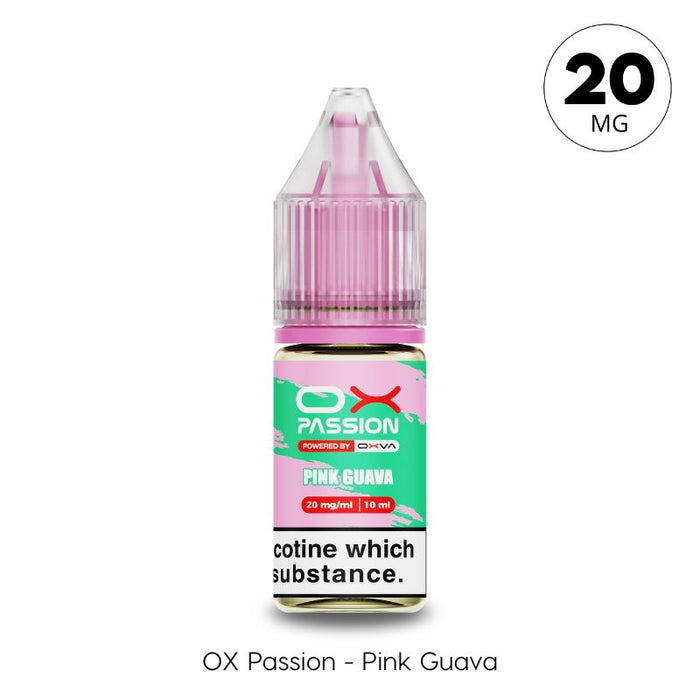 Pink Guava 20mg OX Passion Nic Salt by Oxva. A tropical guava-flavoured e-liquid available at Vape Direct in Milton Keynes and Buckingham.