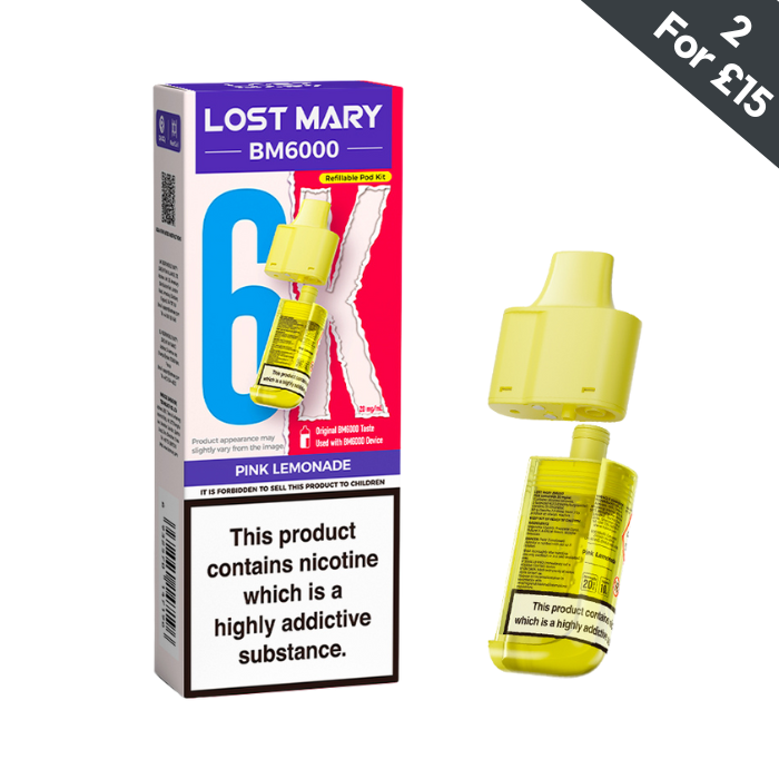 Pink Lemonade - Lost Mary BM6000 POD | Vape Direct Pink Lemonade - Lost Mary BM6000 POD | Vape Direct