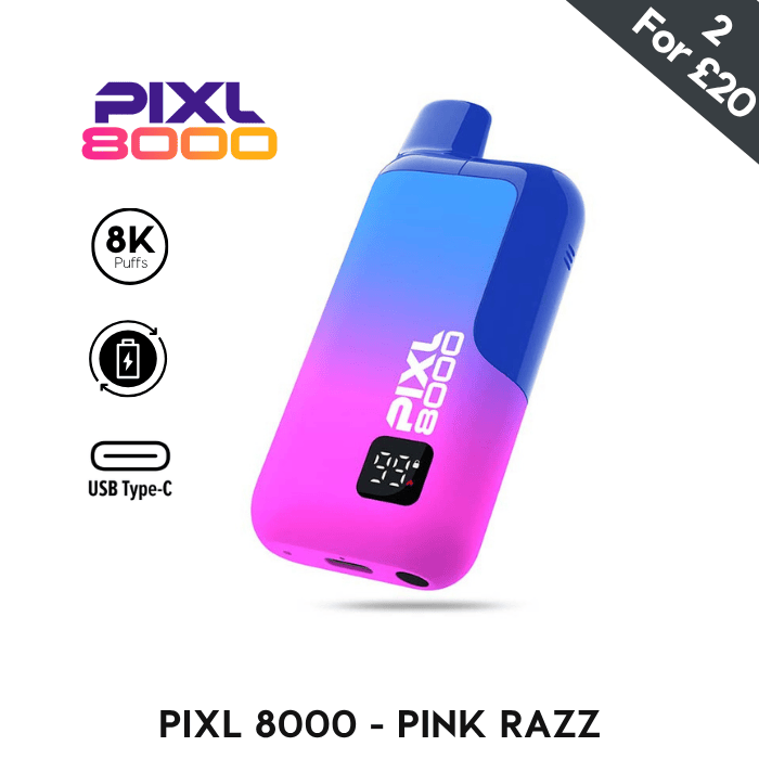 Pink Royal Razz Pink Razz | Pixl 8000 Prefilled Kit | Vape Direct