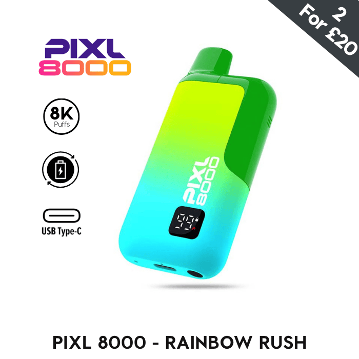 Rainbow Rush | Pixl 8000 Prefilled Kit | Vape Direct Rainbow Rush | Pixl 8000 Prefilled Kit | Vape Direct
