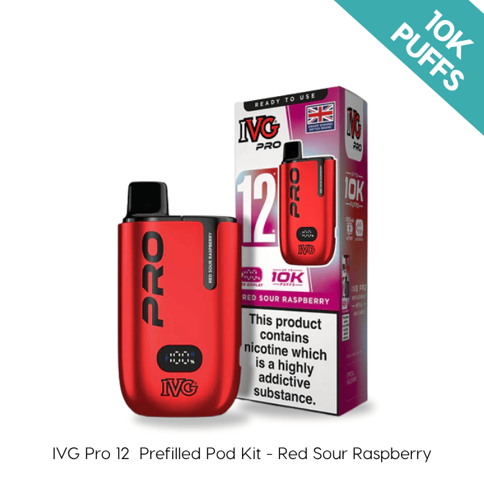 Red Sour Raspberry - IVG PRO 12 Prefilled Kit