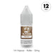 A 10ml V4 Vapour - Rollie E-Liquid bottle with a brown label and grey cap, containing Virginia tobacco flavour at 12mg nicotine strength. Available at Vape Direct In Milton Keynes