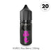 A black bottle labeled Ryu Berry Nic Salt E-Liquid by Kuro with pink text and a dropper cap is shown. A "20 MG" circle appears at the top right. The text below reads: KURO | Ryu Berry | 20mg. Made in the UK by Riot Squad, this vape juice is a dragon fruit e-liquid offered as a flavorful Ryu Berry nic salt.