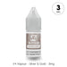 A 10ml bottle of V4 Vapour - Silver And Gold E-Liquid by V4 Vapour with 3mg nicotine and a gray cap, offering a premium tobacco flavor. Available at Vape Direct In Milton Keynes