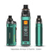 Vaporesso Armour G Refillable Sub Ohm Pod Kit in Green. Featuring a 3000mAh Battery, MTL, RDTL And DTL Vaping, multiple Smart Operating Modes, 5-80W Output & Adjustable Airflow.