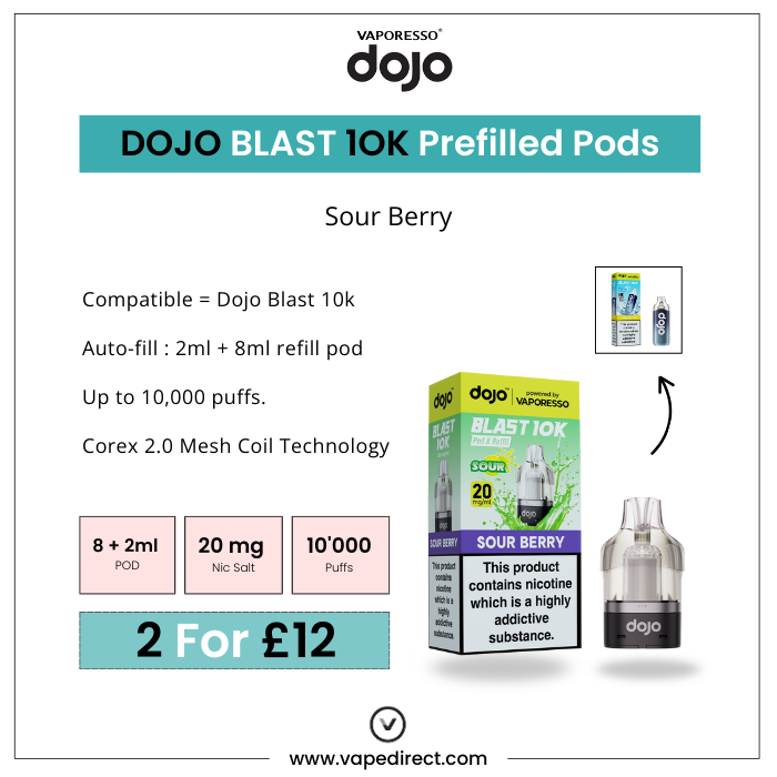 Sour Berry - Vaporesso Dojo Blast 10K Prefilled Pods