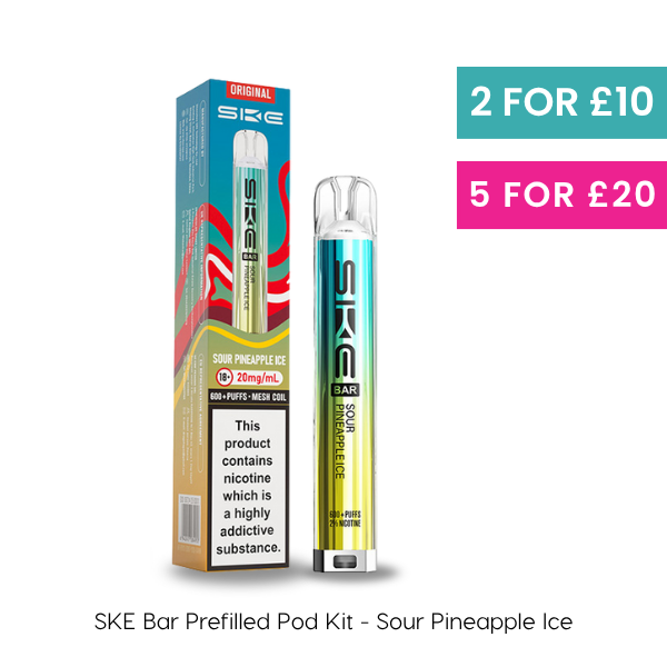 Sour Pineapple Ice SKE BAR Pod Kit | 5 for 20 | Vape Direct Sour Pineapple Ice SKE BAR Pod Kit | 5 for 20 | Vape Direct