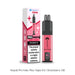 The Strawberry GB Hayati Pro Max Plus Vape Kit by Hayati is displayed alongside its pink and black packaging. Both the box and the device emphasize its impressive 6000 puffs capacity, making it a durable option for vapers.