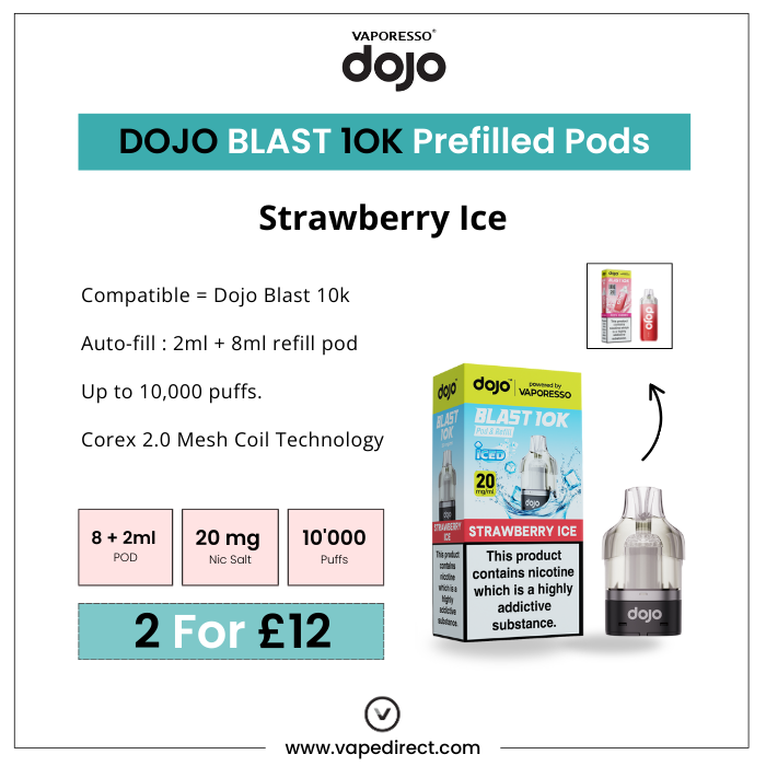 Strawberry Ice - Vaporesso Dojo Blast 10K Prefilled Pods