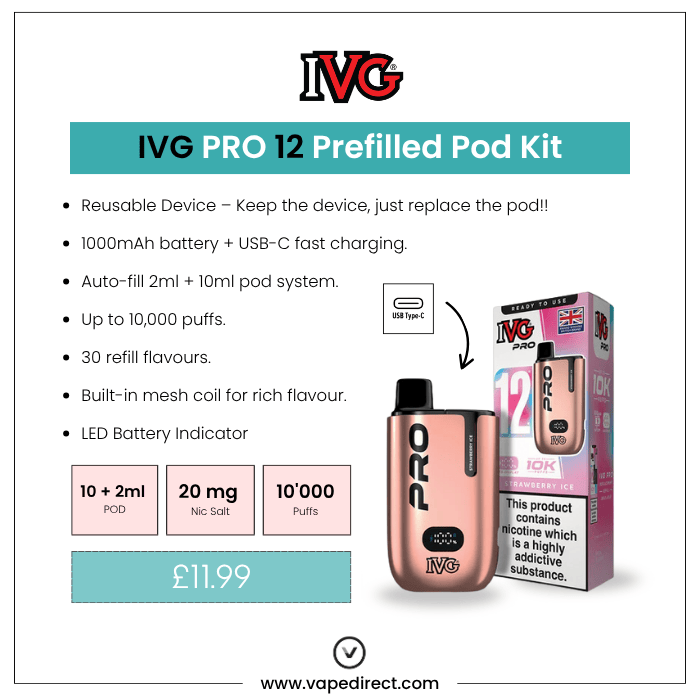 Strawberry Ice - IVG PRO 12 Prefilled Kit