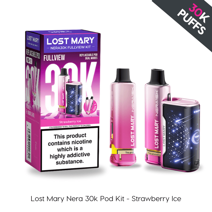 Strawberry Ice | Lost Mary NERA Prefilled Kit | Vape Direct Strawberry Ice | Lost Mary NERA Prefilled Kit | Vape Direct