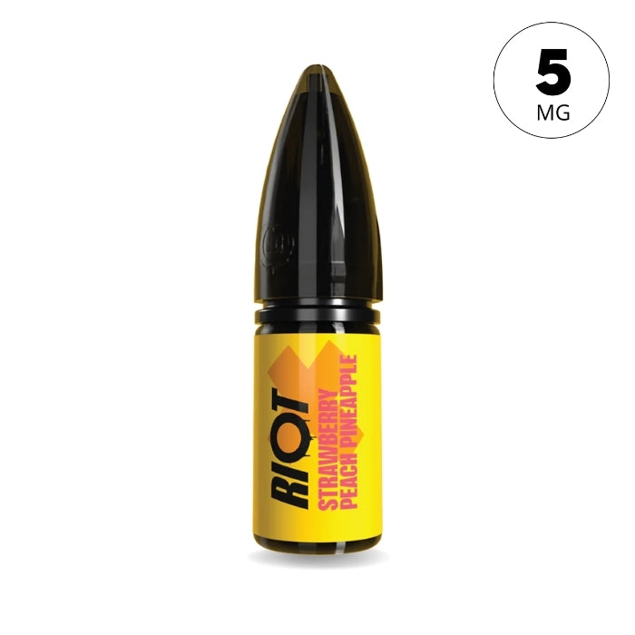 Riot X Strawberry Peach Pineapple 5mg Nic Salt by Riot Squad.