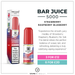 Bar Juice 5000 strawberry raspberry blueberry nic salt e-liquid in a 10ml bottle. Includes product description and pricing details.
