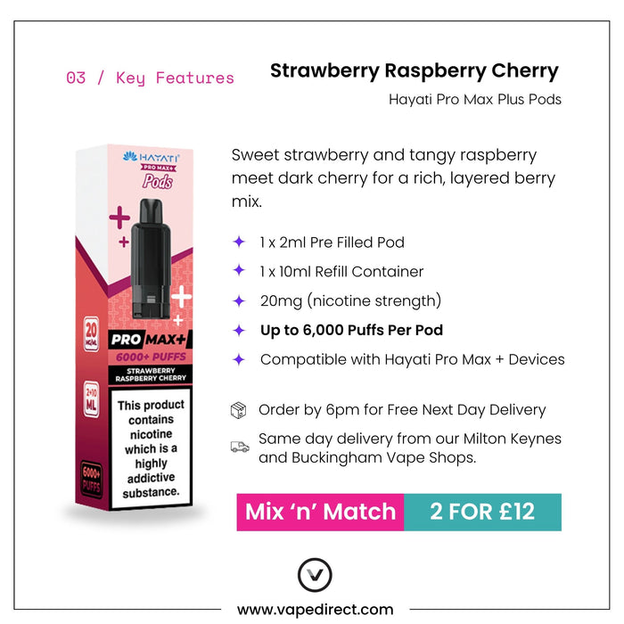 Strawberry Raspberry Cherry - Hayati Pro Max Plus Pods