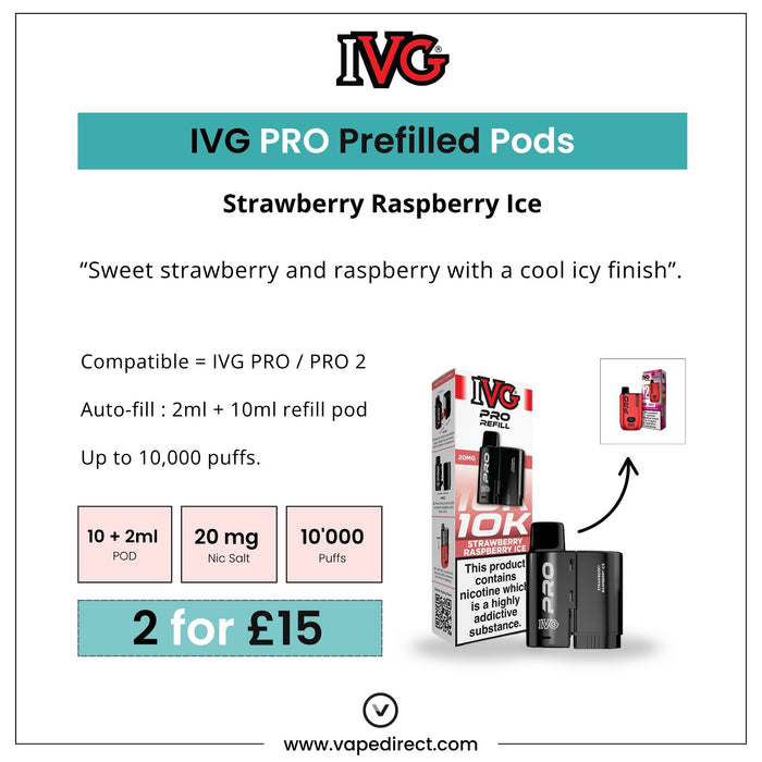 Strawberry Raspberry Ice - IVG PRO Pods