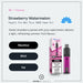 A Strawberry Watermelon Hayati Pro Max Plus Vape Kit by Hayati is displayed alongside its product box, which features product details and options for menthol, mint, and ice.