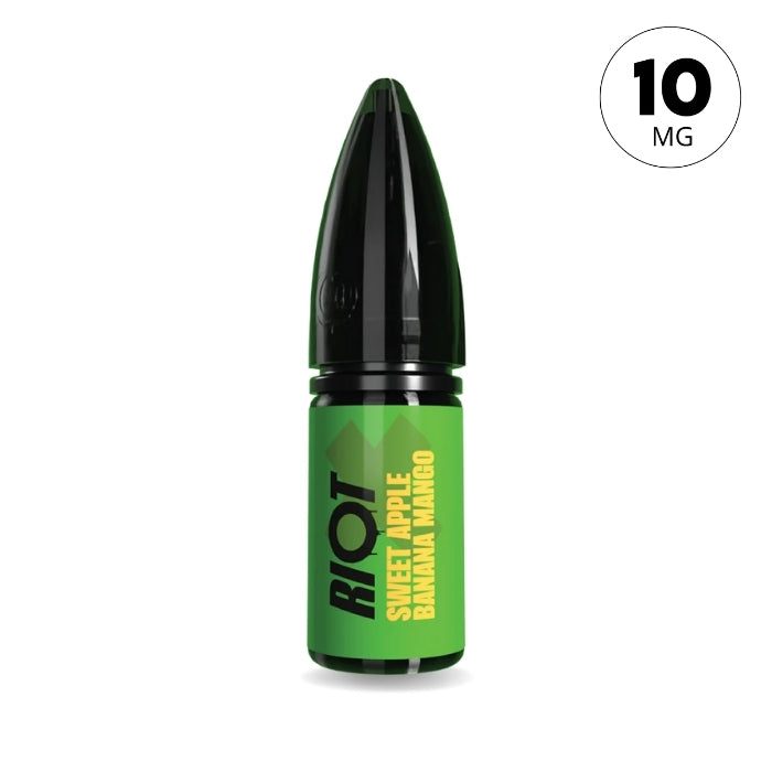 Riot X Sweet Apple Banana Mango 10mg Nic Salt by Riot Squad.