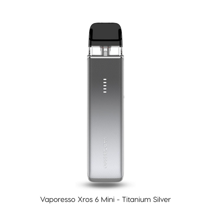Vaporesso Xros 6 Mini vape pod kit in Titanium Silver