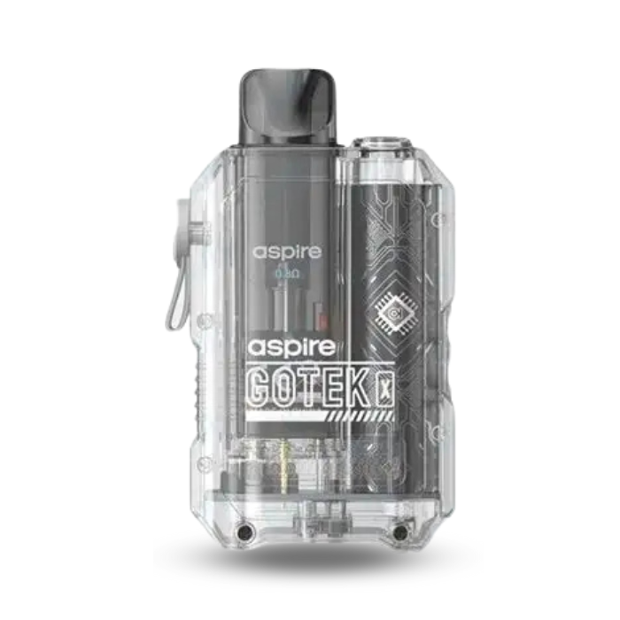 Aspire Gotek X vape kit in transparent on a plain background