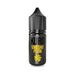 A small black bottle with a black cap labeled "Umeshu Plum Nic Salt E-Liquid by Kuro" in yellow letters, featuring a stylized yellow Japanese character near the bottom. This Riot Squad e-liquid captures the rich flavor of umeshu plum, providing a smooth and distinctive vape experience.