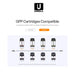 UWELL Caliburn GPP refillable pods in 2ml and 3ml with top refill design and built-in mesh coil