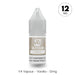 A 10ml bottle of V4 Vapour - Vanilla E-Liquid with 12mg nicotine strength, labeled with the V4 Vapour brand and Vanilla flavor. Available at Vape Direct In Milton Keynes