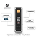 Key features infographic for the Vaporesso Armour Ultra Mod. Diagrams point out the OLED Display, 100W Wattage Output, 5V/2A USB-C Fast Charge, and a massive 5500mAh Battery Capacity.