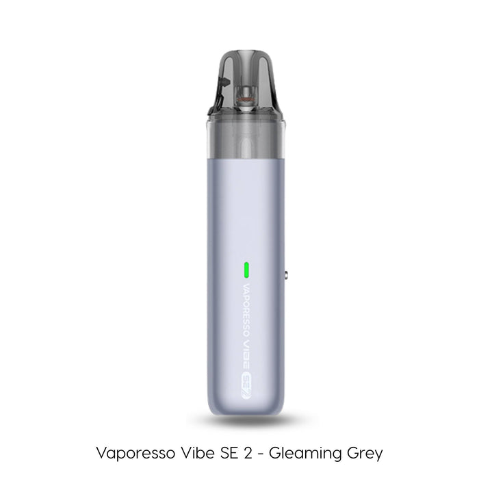 Vaporesso Vibe SE 2 pod kit in Gleaming Grey with a smooth glossy finish