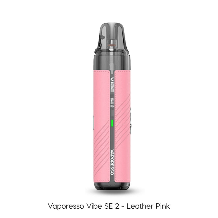 Vaporesso Vibe SE 2 pod kit in Leather Pink with a textured leather wrap
