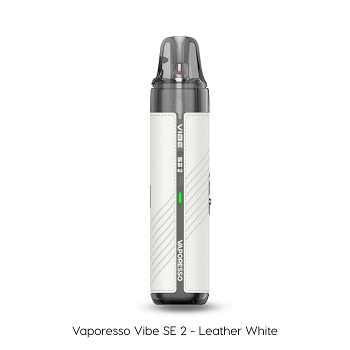 Vaporesso Vibe SE 2 pod kit in Leather White with a textured leather wrap