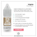 V4 Vapour - Virginia 10ml E-Liquid by V4 Vapour. Image shows bottle on left, VG/PG ratio, nicotine strengths, MTL device compatible. 4 for £10 offer and fast UK delivery highlighted. Available at Vape Direct In Milton Keynes