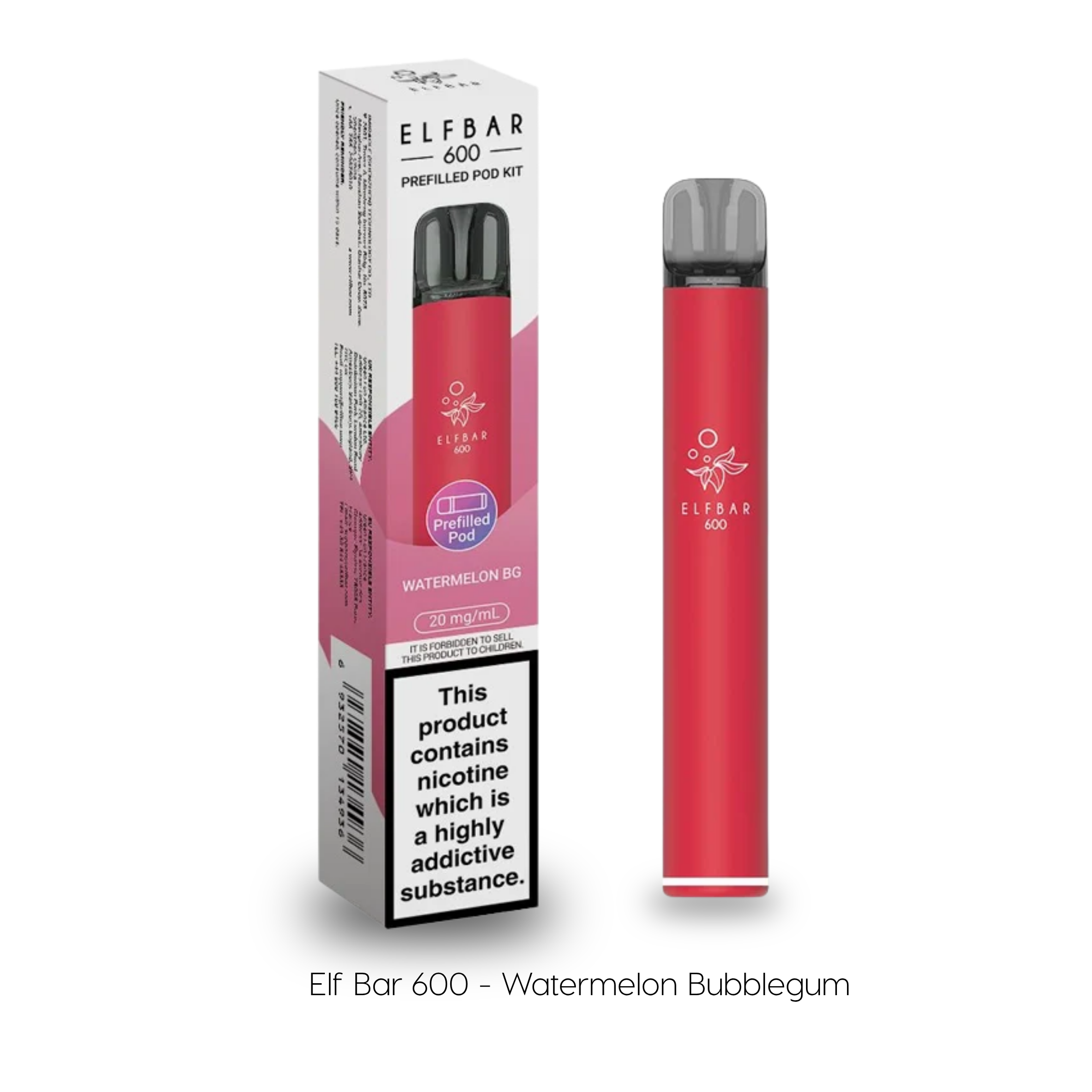 Watermelon Bubblegum | Elf Bar 600 Prefilled Kit