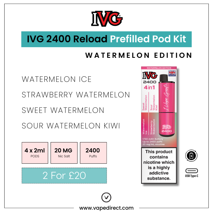 Watermelon Edition IVG 2400 Kit | Vape Direct Watermelon Edition IVG 2400 Kit | Vape Direct