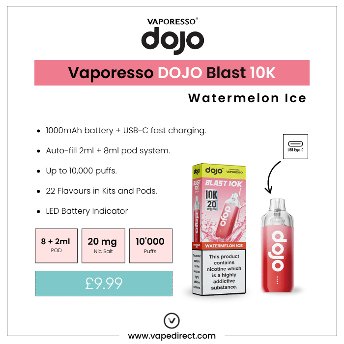 Watermelon Ice - Vaporesso Dojo Blast 10K Prefilled Kit