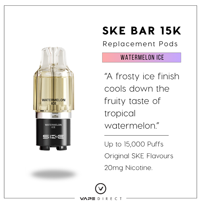 watermelon ice flavour description for the SKE BAR 15K replacement pods.