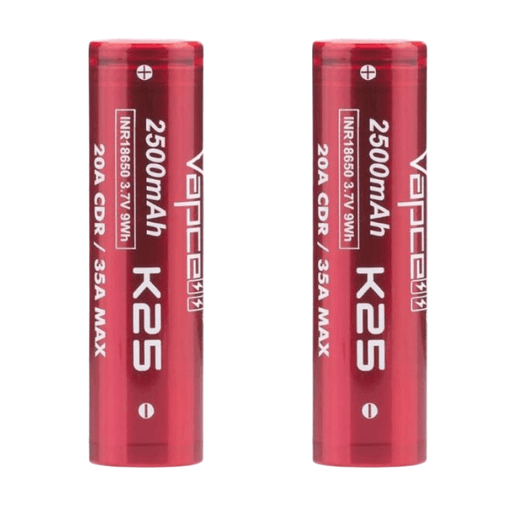 Vapcell K25 18650 Battery - 2500 mAh TWIN PACK - Vape Direct
