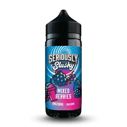 Mixed Berries 100ml shortfill e-liquid bottle by Seriously Slushy on a plain background