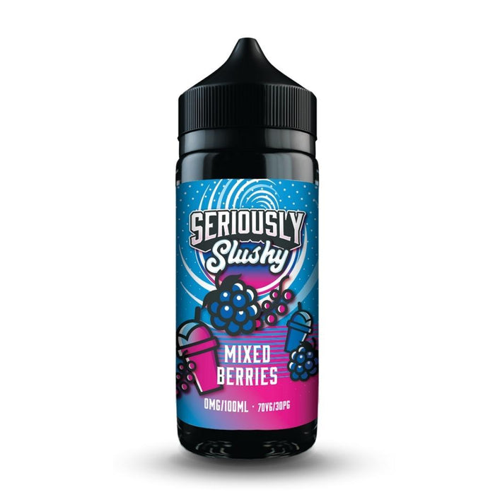 Mixed Berries 100ml shortfill e-liquid bottle by Seriously Slushy on a plain background
